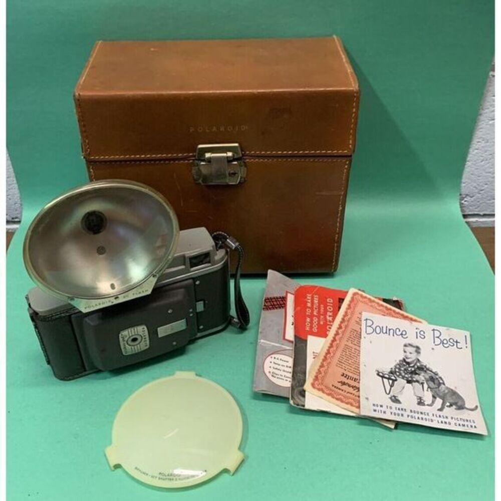 Vintage Polaroid Land Camera Model 80 With Original Papers & Case Untested‎